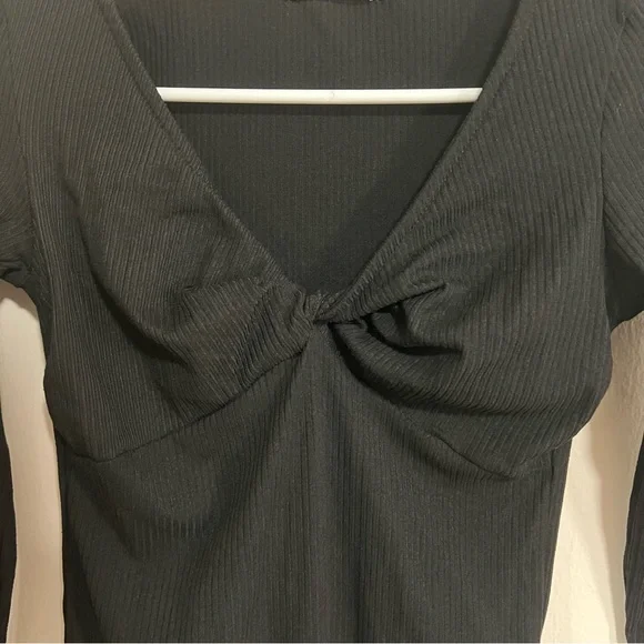 Altar'd State Ribbed Knit Twist Front Bodysuit - Picture 3 of 7